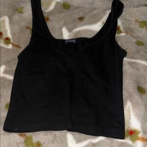 Brandy Melville Black Fitted Crop Tank Top